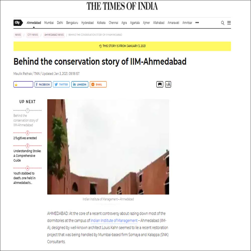 Behind the conservation story of IIM-Ahmedabad  -Times of India